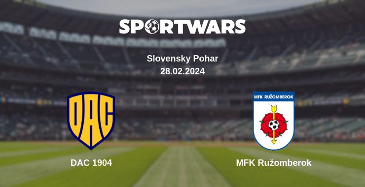 Where to watch the match DAC 1904 - MFK Ružomberok