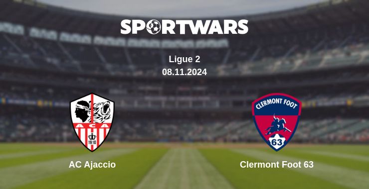 Where to watch the match AC Ajaccio - Clermont Foot 63