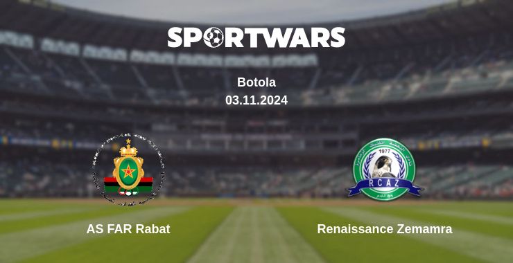 Where to watch the match AS FAR Rabat - Renaissance Zemamra