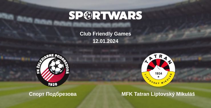 Де дивитись матч Спорт Подбрезова - MFK Tatran Liptovský Mikuláš